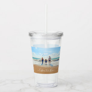 Anpassad fotoakryl Tumbler Dina foton och text Take Away Mugg