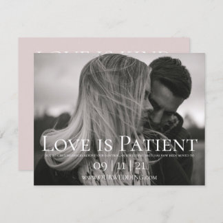 Anpassad fotobild för bröllopsförseningsmeddelande inbjudningar