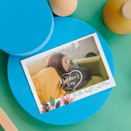 Anpassad fotoblossande Glad mors dag bästa kattmam Helgkort