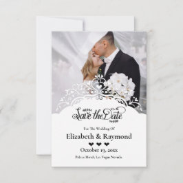 Anpassad fotobrudsave-the-date-inbjudan spara datumet