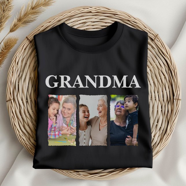 Anpassad fotocollage Mormor – Personlig familj T Shirt (Skapare uppladdad)