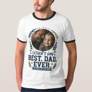 Anpassad fotofaderdag T-shirt Bästa pappa någons