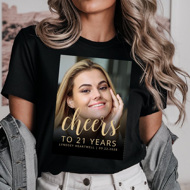 Anpassad fotofest 21-årsfest t shirt (Skapare uppladdad)
