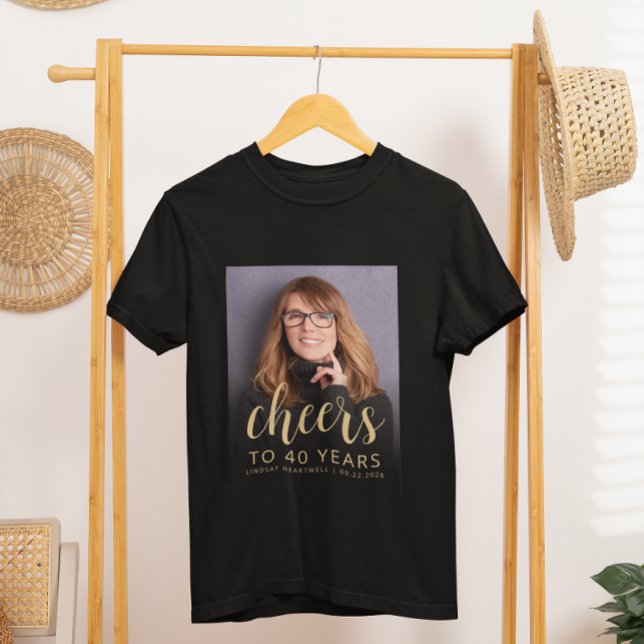 Anpassad fotofest 40-årsfest t shirt (Skapare uppladdad)