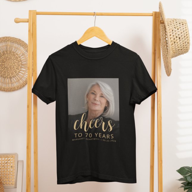Anpassad fotofest 70-årsfest t shirt (Skapare uppladdad)