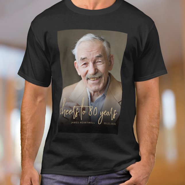 Anpassad fotofest 80-årsfirande t shirt (Skapare uppladdad)
