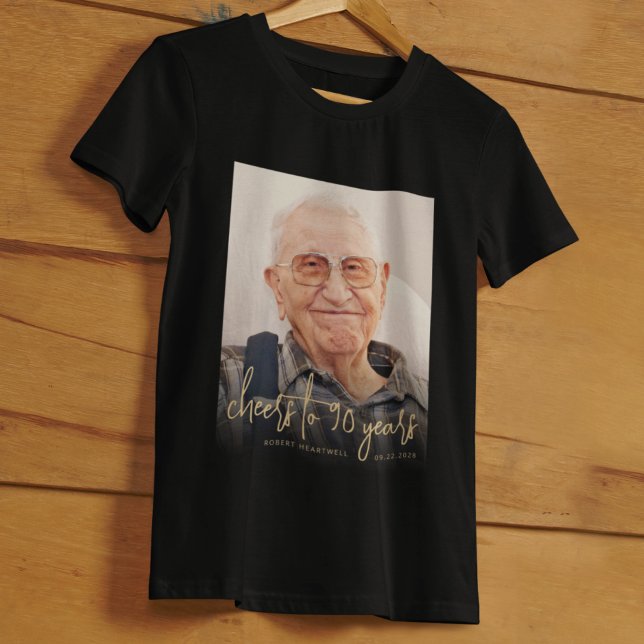Anpassad fotofest 90-årsfirande t shirt (Skapare uppladdad)