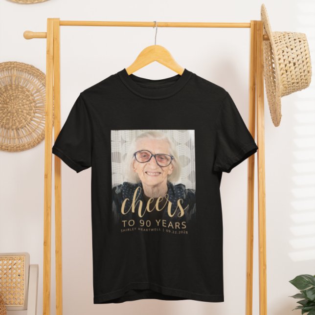 Anpassad fotofest för 90-årsfirande t shirt (Skapare uppladdad)