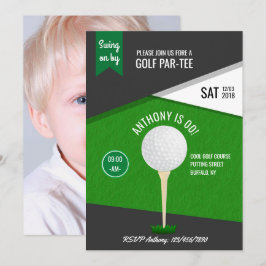 Anpassad fotofestkort för golf födelsedagsfirande inbjudningar