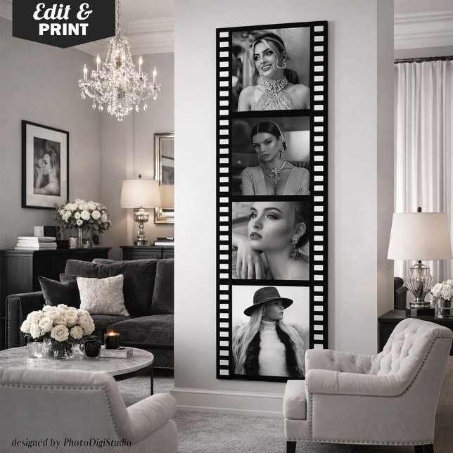Anpassad fotofilmremsa affisch, Hollywood-fest  Poster (Custom Photo Movie Strip Poster, Hollywood Party Poster)