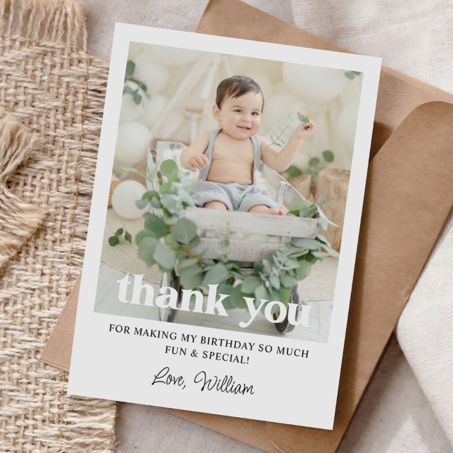 Anpassad fotofirande 1-årsfest  tack kort (Skapare uppladdad)