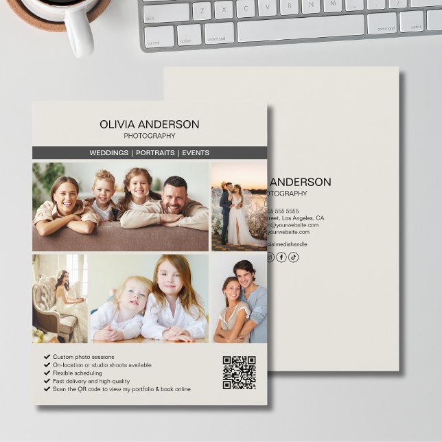 Anpassad fotogalleri Fotograf Verksamhet Reklamblad (Custom Photo Gallery Photographer Business Flyer)