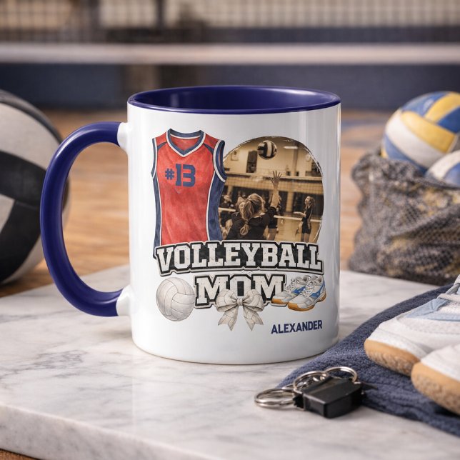 Anpassad fotogåva till volleybollmamma mugg (Skapare uppladdad)
