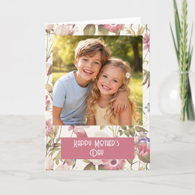 Anpassad fotograttis mamma-kort | Mjukt blommotiv Kort (Framsida)