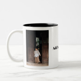 Anpassad fotokaffekopp, lägg till foto och text Två-Tonad mugg