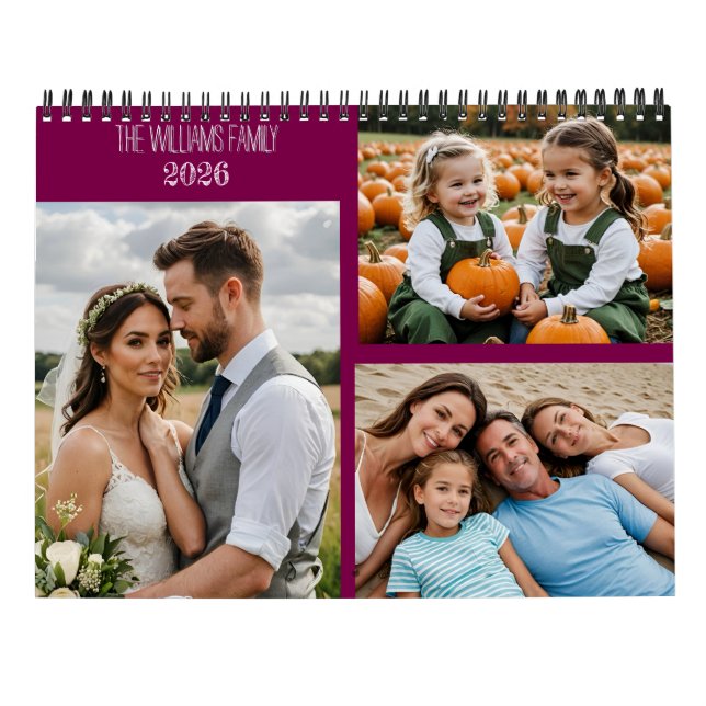Anpassad fotokalender – Hela sidan månadsfoton,  Kalender (Baksida)
