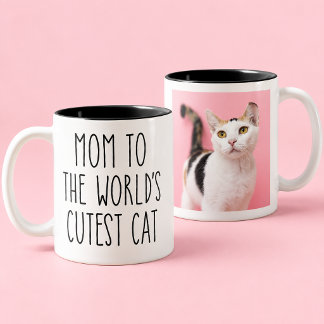 Anpassad fotokattmamma världens sötaste katt Custo Två-Tonad Mugg