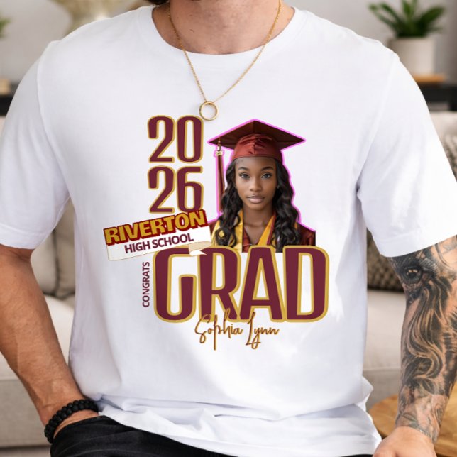 Anpassad fotoklass 2027 examenspresent t shirt (Skapare uppladdad)