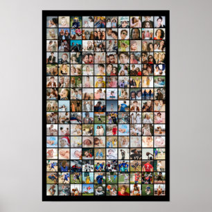 Anpassad fotokollage 150 bilder Grid Poster