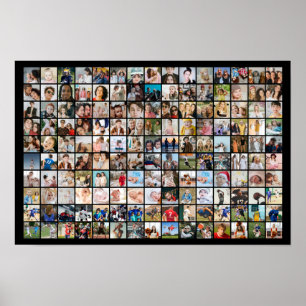Anpassad fotokollage 150 bilder rutnät poster