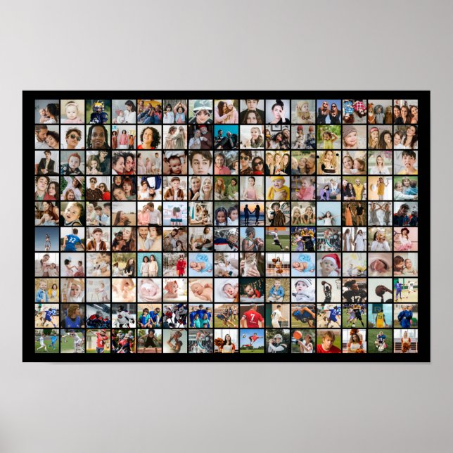 Anpassad fotokollage 150 bilder rutnät poster (Framsidan)