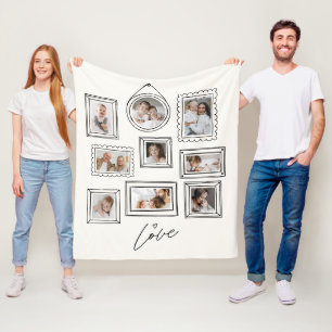 Anpassad fotokollage Familjekärlek Fleecefilt