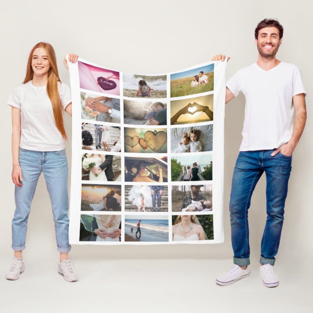 Anpassad fotokollage fleecefilt (På plats)