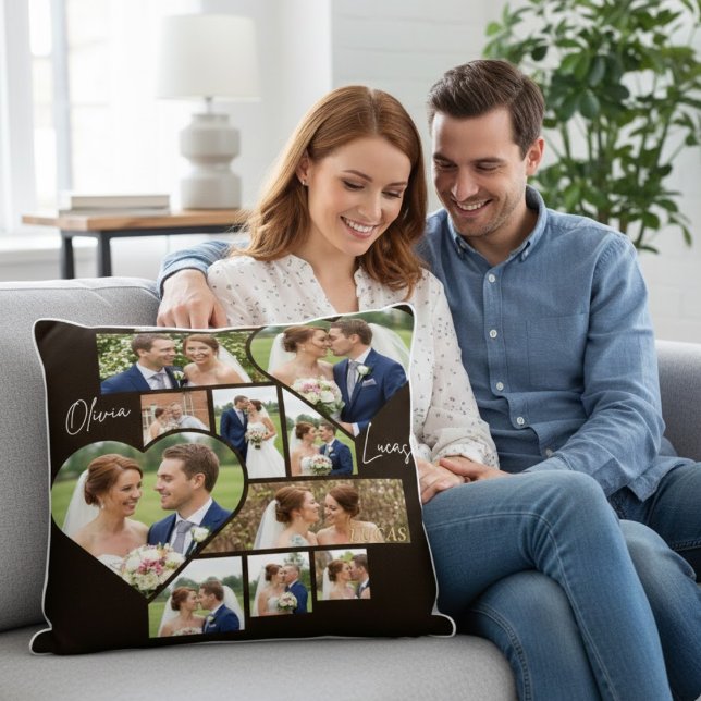 Anpassad fotokollage för 1-års bröllopsdag kudde (Skapare uppladdad)