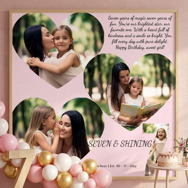 Anpassad fotokollage för 7-årsdag poster (Skapare uppladdad)
