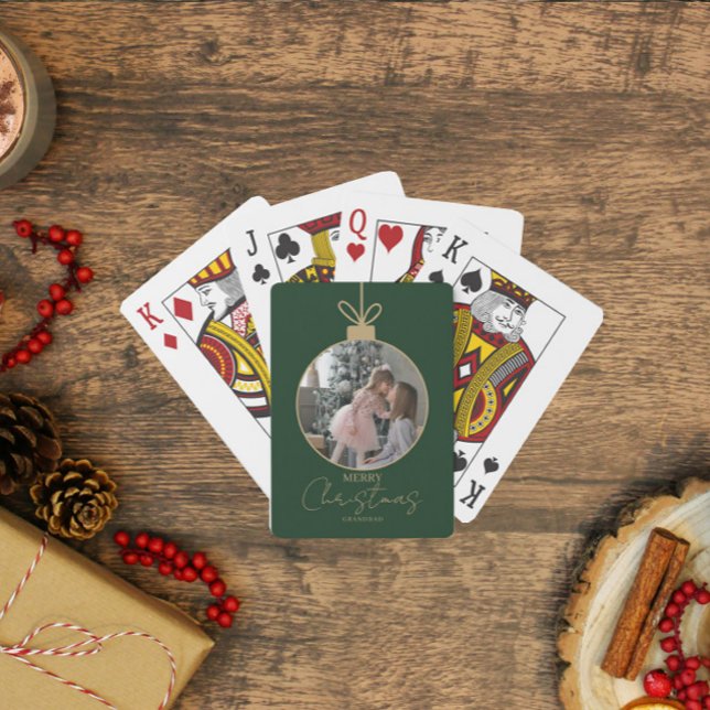 Anpassad fotokollage God Jul-pynt Casinokort (Skapare uppladdad)