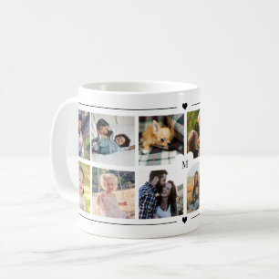 Anpassad fotokollage hjärta monogram kaffemugg