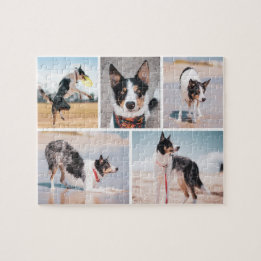 Anpassad fotokollage-jigsawpussel för hund pussel