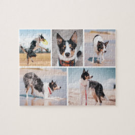 Anpassad fotokollage-jigsawpussel för hund pussel