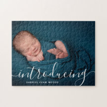 Anpassad fotokollage manus överlägg Baby födelse m