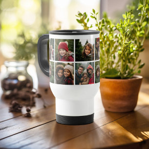 Anpassad fotokollage med fyrkantiga foton resemugg