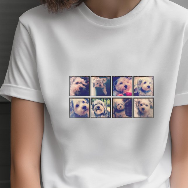 Anpassad fotokollage med fyrkantiga foton t-shirt (Custom Photo T-shirt)