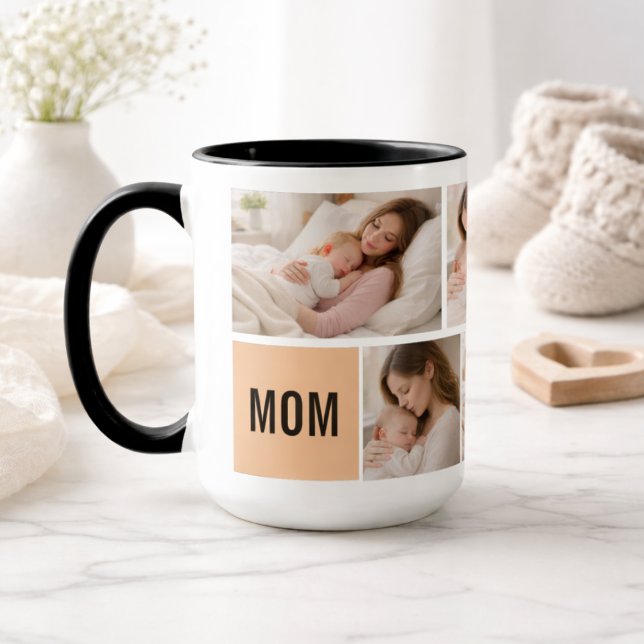 Anpassad fotokollage mors dag | Personlig  Mugg (Custom Photo Collage Mother’s Day | Personalized Mug
)