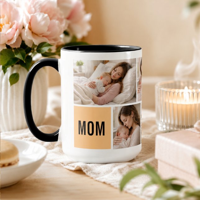 Anpassad fotokollage mors dag | Personlig  Mugg (Custom Photo Collage Mother’s Day | Personalized Mug
)