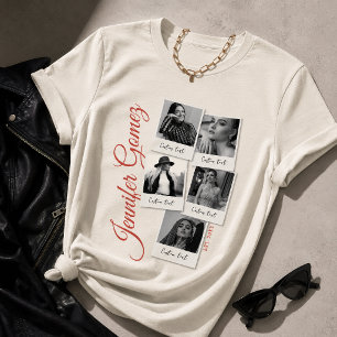 Anpassad fotokollage skjorta, Girly Retro Photo T Shirt