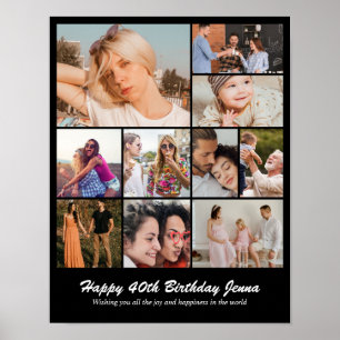 Anpassad fotokollagegrid 10 bilder 11x14 22x28 poster