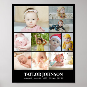 Anpassad fotokollagegrid 10 bilder 8x10 16x20 poster