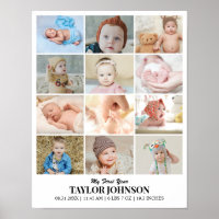 Anpassad fotokollagegrid 12 bilder 11x14 22x28