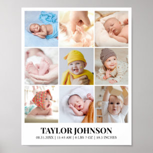 Anpassad fotokollagegrid 9 bilder 8x10 16x20 poster