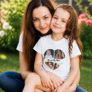 Anpassad fotokollagehjärta flickor t-shirt DP7