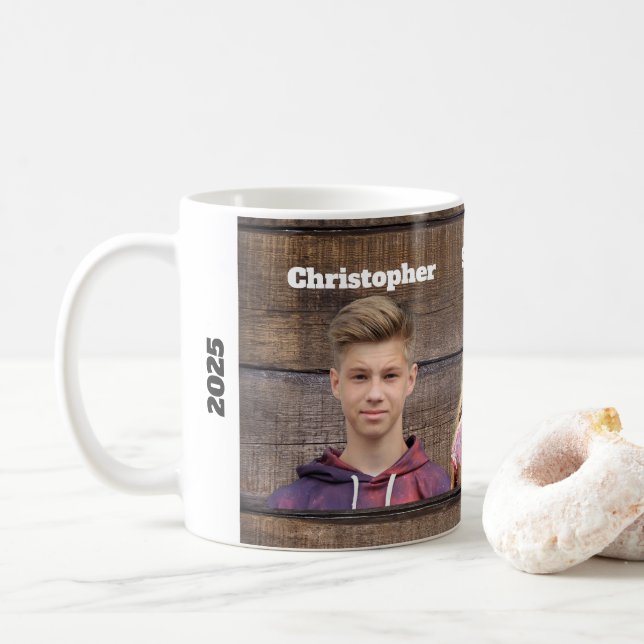 Anpassad fotokopp 3 fotoansikten kaffemugg (Med munk)