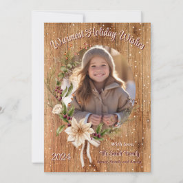 Anpassad fotollkort med blomster och trädgaller ba julkort