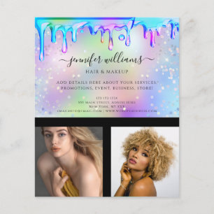 Anpassad fotologo Kampanj Holografiska droppar Flygblad