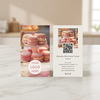 Anpassad fotologo QR-kod Bageri Visitkort