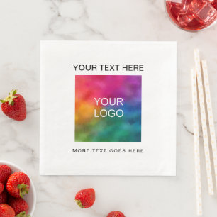 Anpassad fotologo text vit standard middagspapper pappersservett