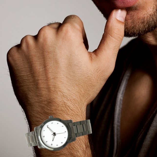 Anpassad fotologotyp konst överdimensionerad svart armbandsur (Skapare uppladdad)